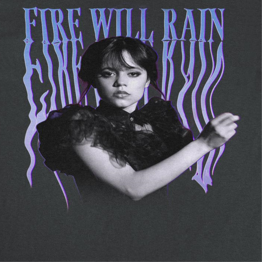 Wednesday Fire Will Rain Dance Black T-Shirt