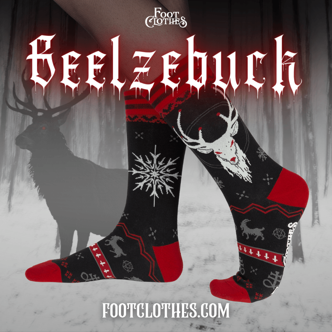 Beelzebuck Ugly Xmas Sweater Crew Socks (Online Only Item)
