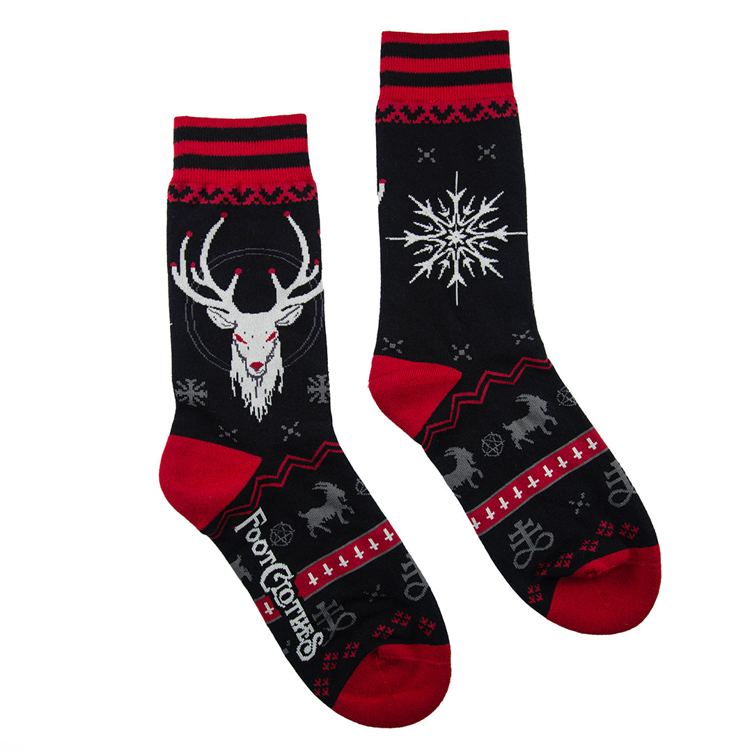 Beelzebuck Ugly Xmas Sweater Crew Socks (Online Only Item)