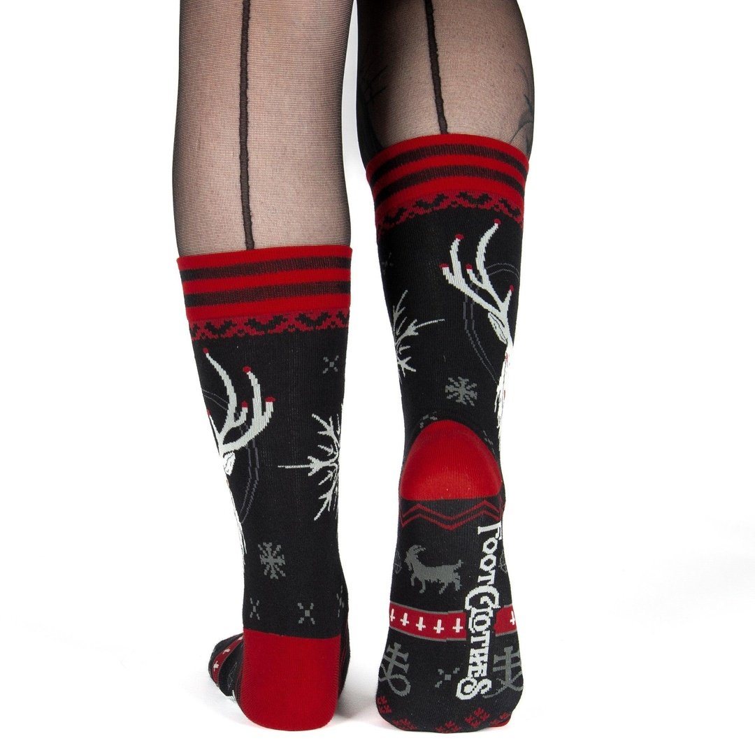 Beelzebuck Ugly Xmas Sweater Crew Socks (Online Only Item)
