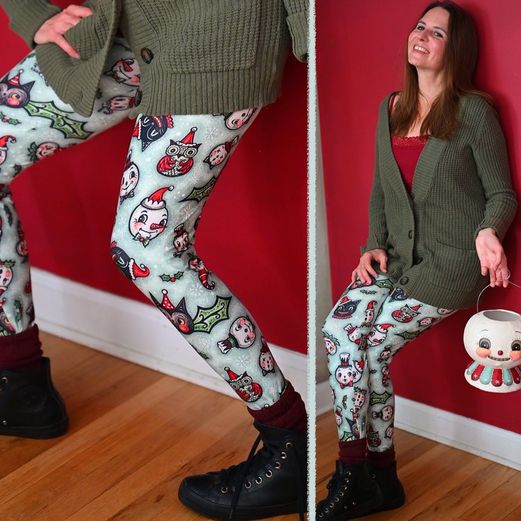 Spooky Christmas Mint (Johanna Parker Exclusive) - High-quality Handcrafted Vibrant Leggings (Online Only Item)