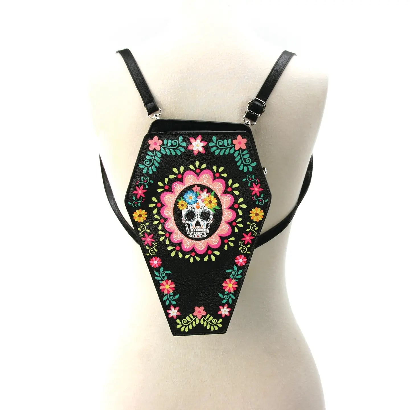 Sugar Skull Coffin Convertible Crossbody Backpack