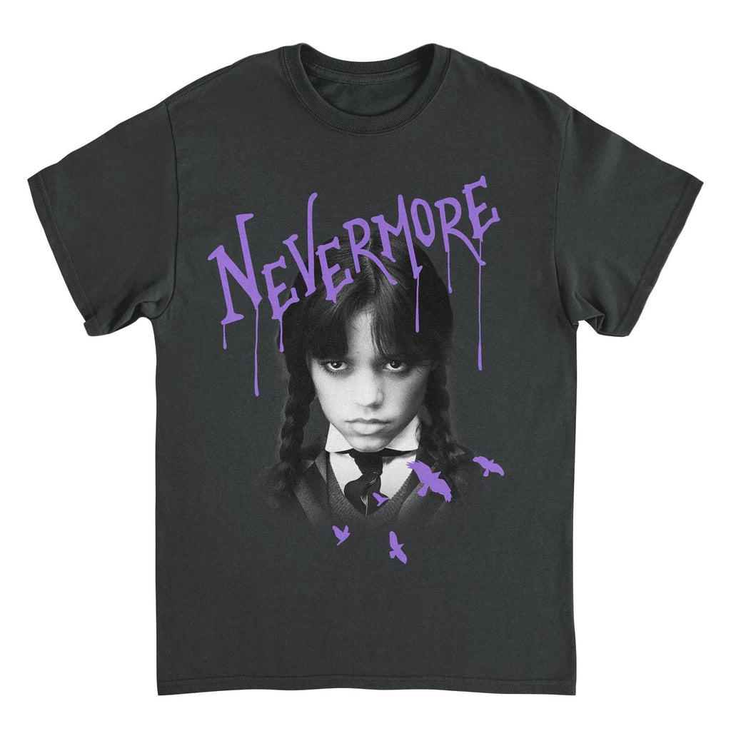 Wednesday Nevermore Drip Black T-Shirt
