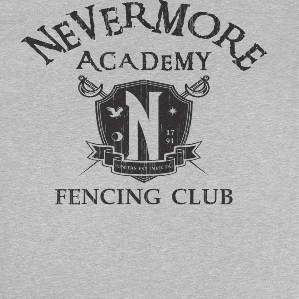 Wednesday Fencing 3 Front Sport Grey T-Shirt