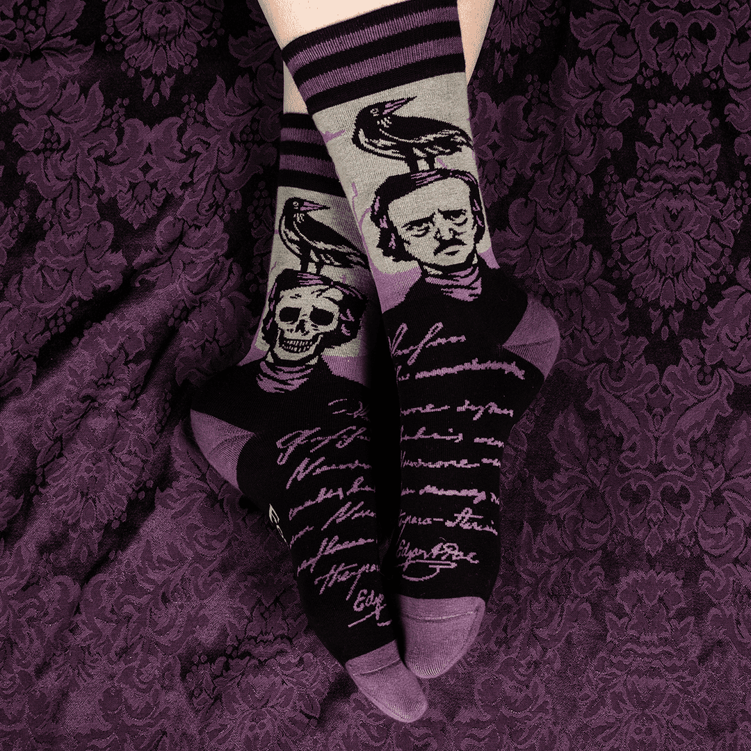 The Raven Poe Ankle and Crew Sock Pack | 2 Designs