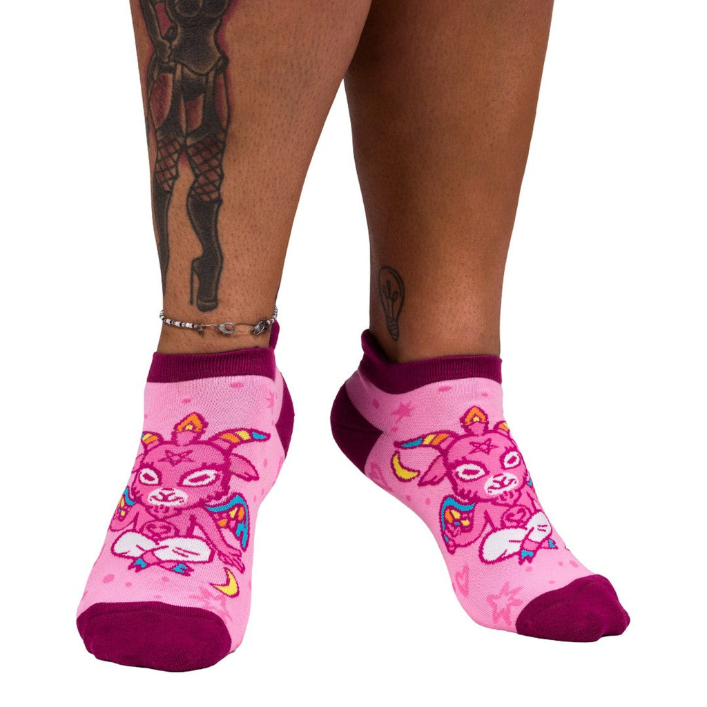 Cute Baphomet Ankle and Crew Sock Pack | 2 Designs