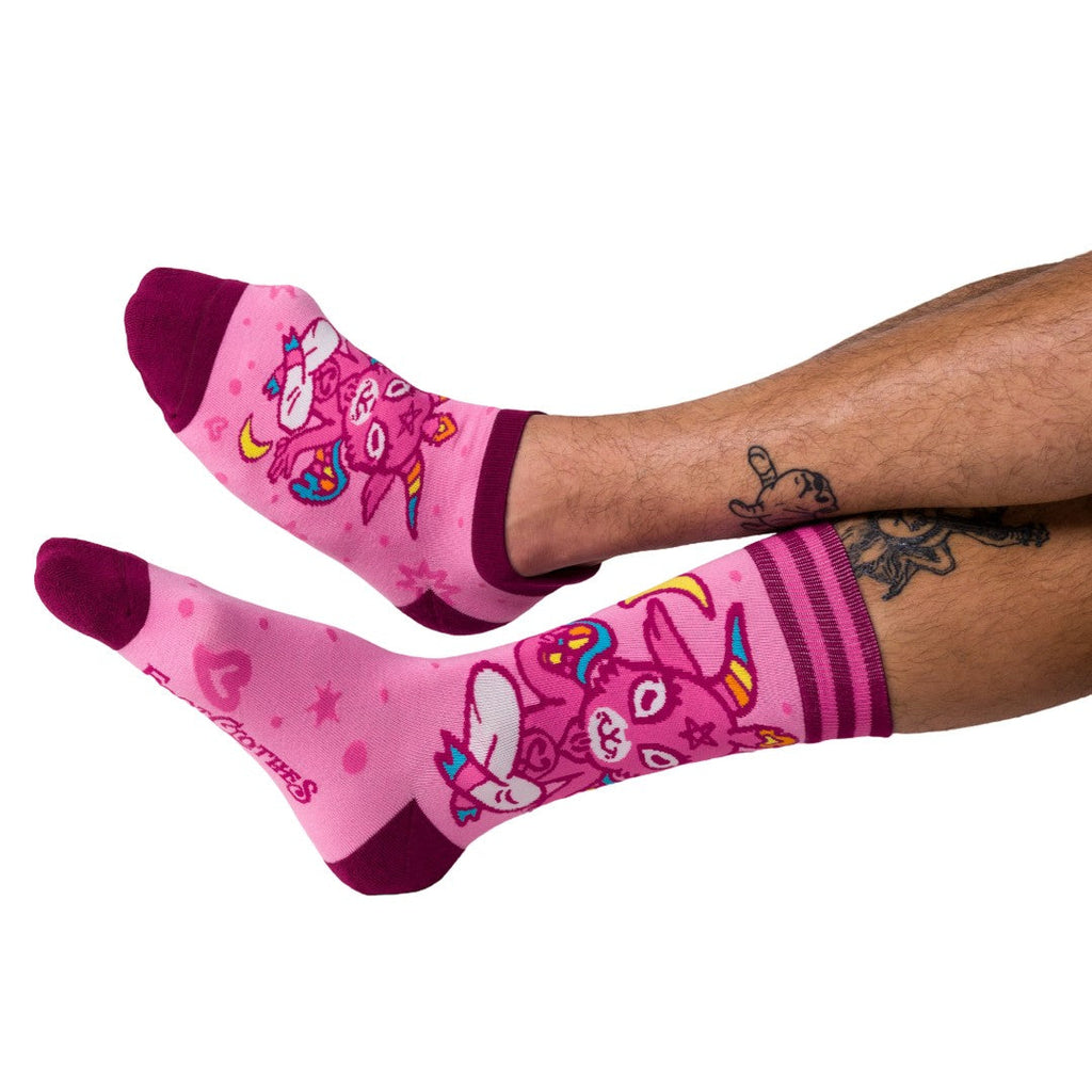 Cute Baphomet Ankle and Crew Sock Pack | 2 Designs