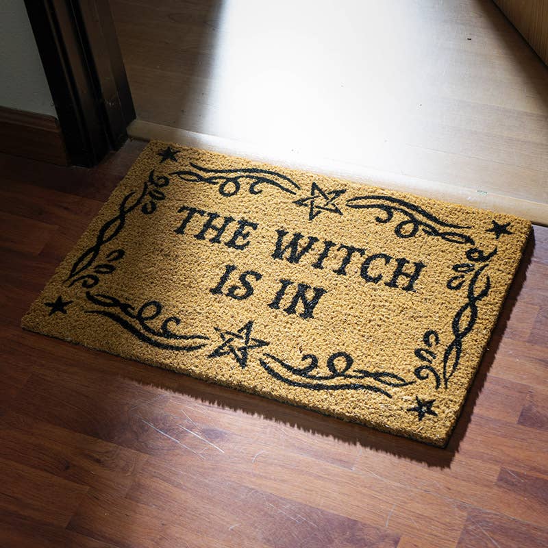 The Witch Is in Welcome Doormat Halloween Decor