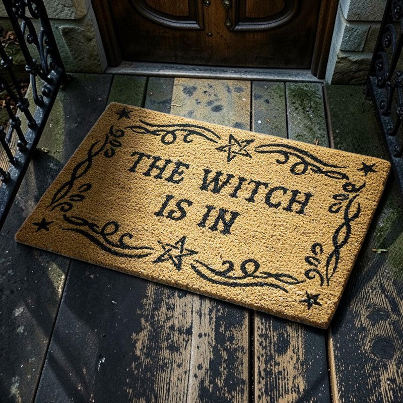 The Witch Is In Decorative Halloween Welcome Door Mat
