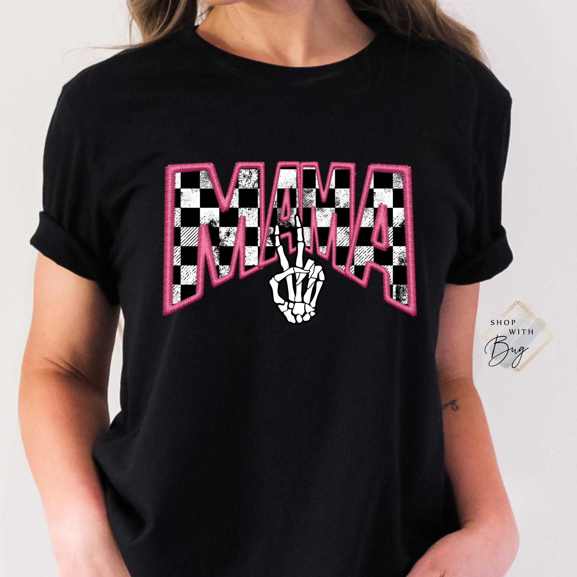 Rock Mama Checkered Adult Shirt