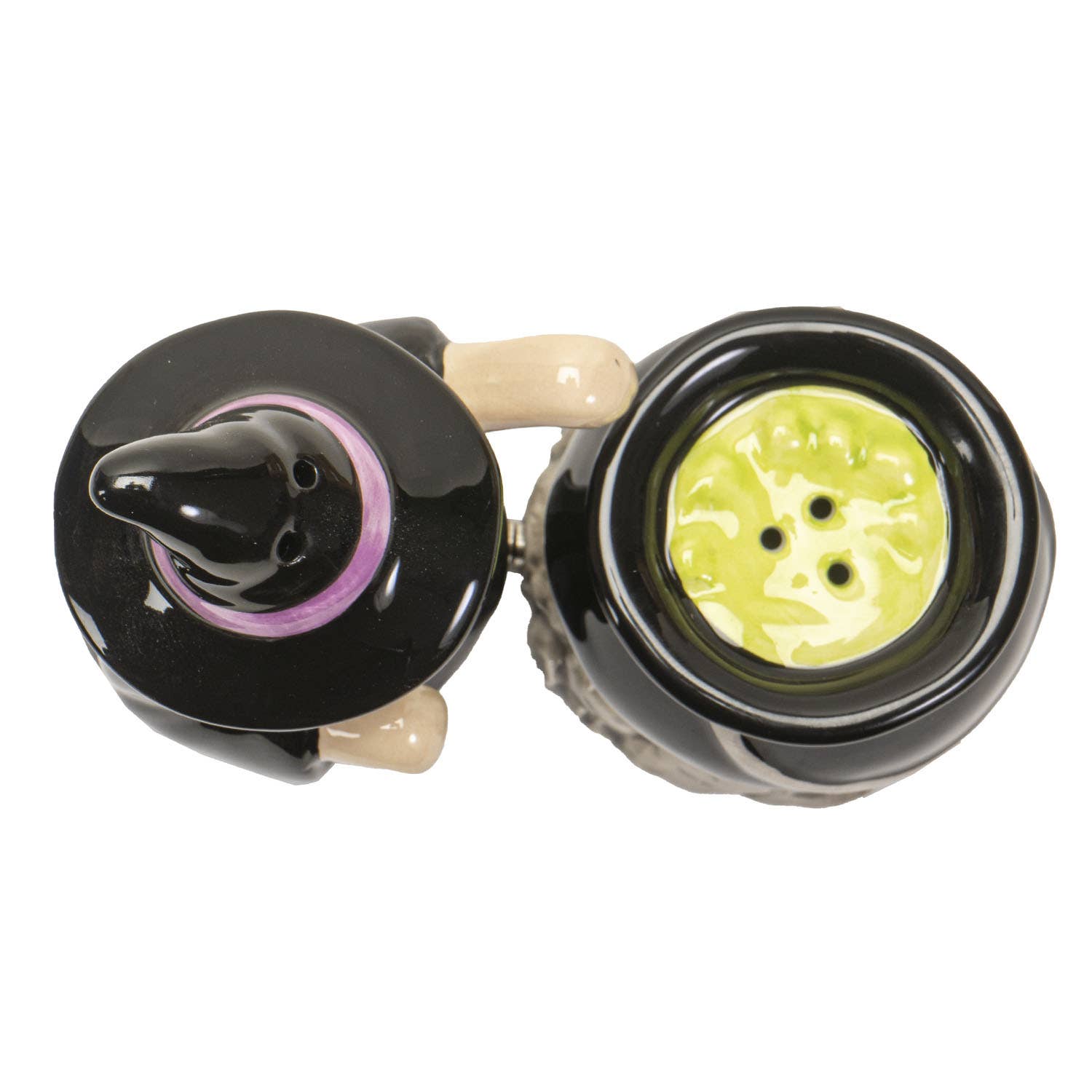 Witch and Cauldron Ceramic Salt & Pepper Shaker Set