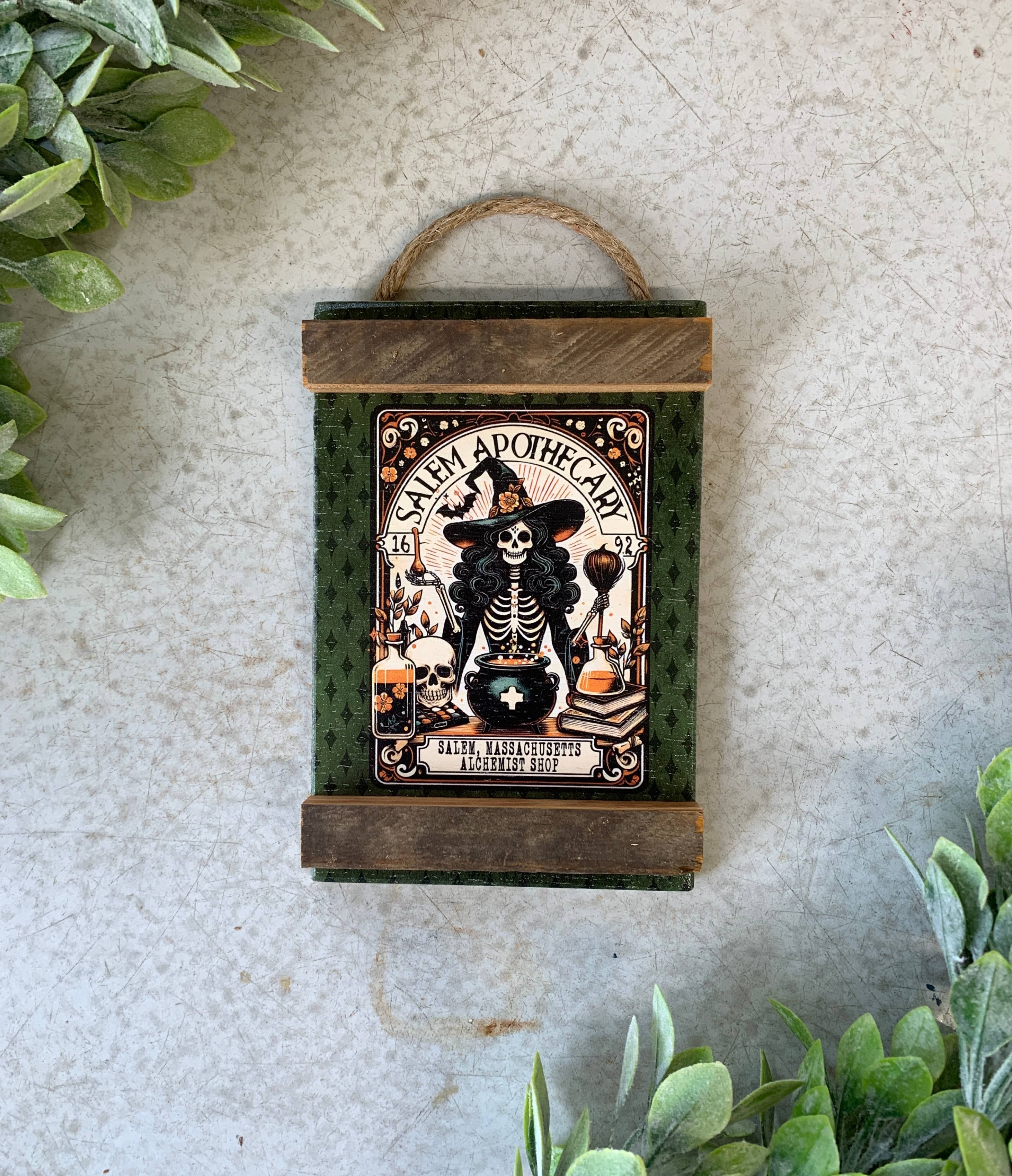 Salem Apothecary, Witch Sign, Cauldron Sign, Alchemist Sign