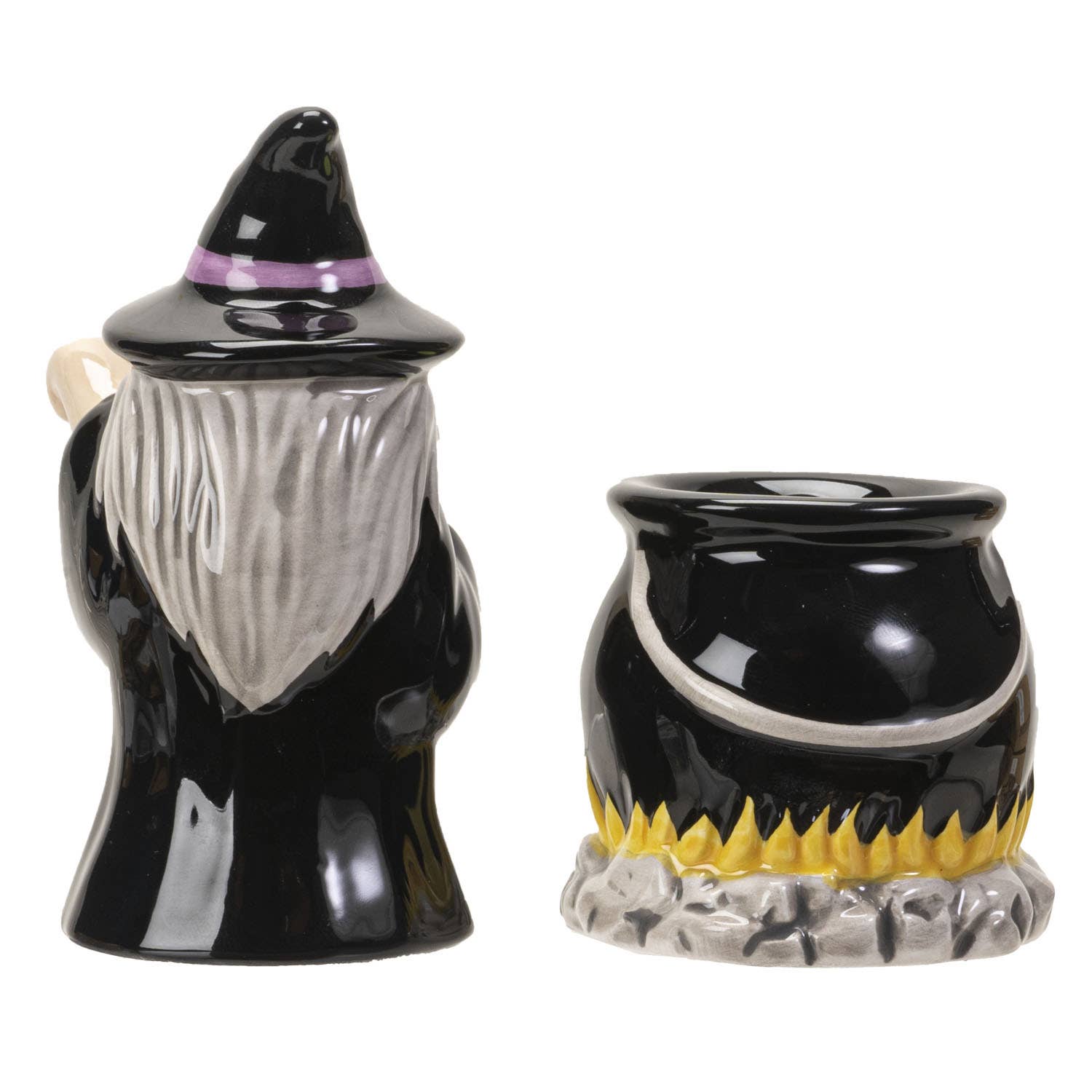 Witch and Cauldron Ceramic Salt & Pepper Shaker Set