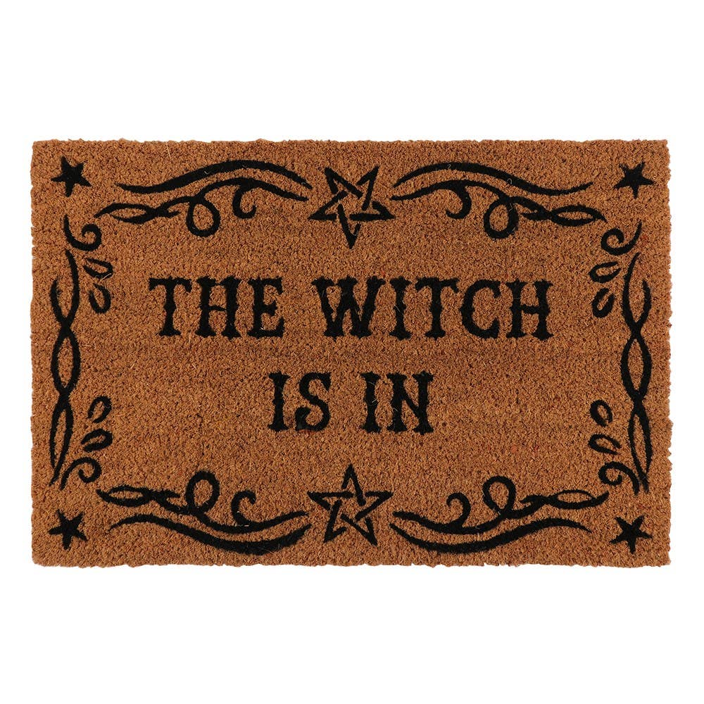 The Witch Is in Welcome Doormat Halloween Decor
