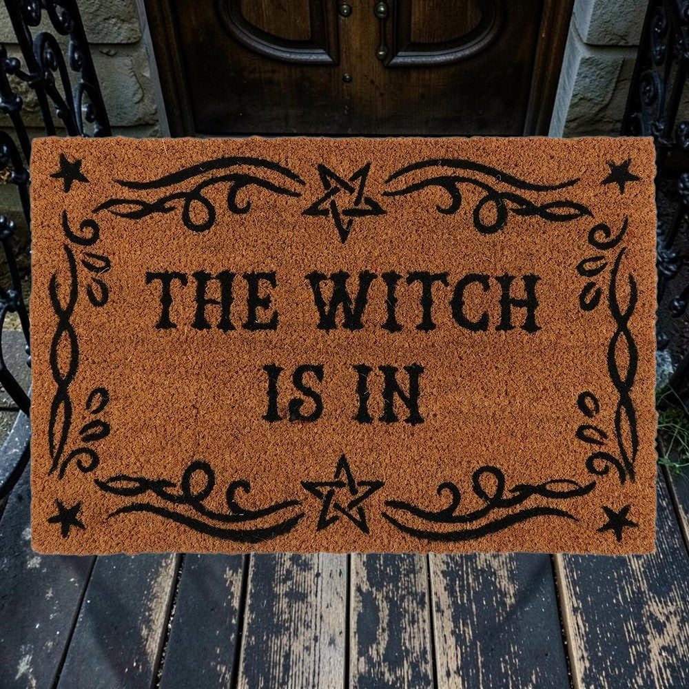 The Witch Is In Decorative Halloween Welcome Door Mat