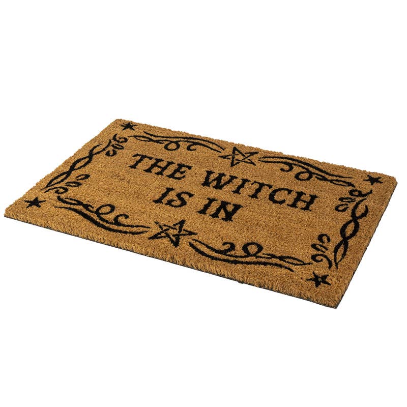 The Witch Is in Welcome Doormat Halloween Decor