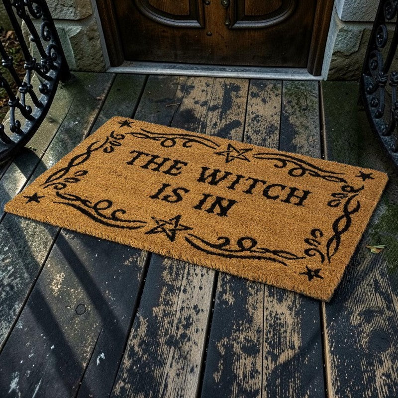 The Witch Is In Decorative Halloween Welcome Door Mat