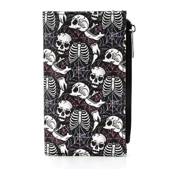 Skulls and Ribcages Wallet in Vinyl