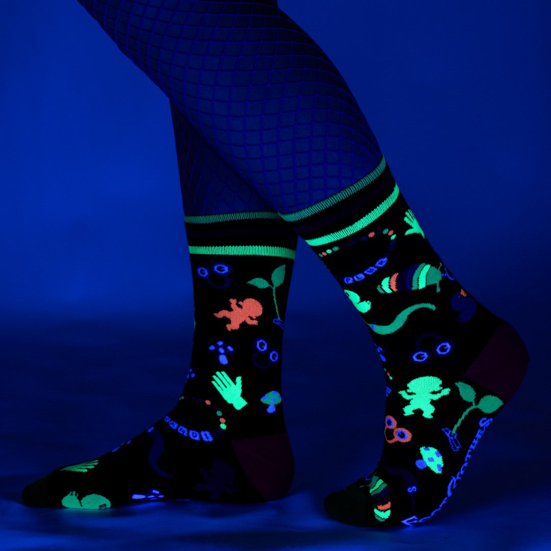 Tiny Trinkets UV Reactive Crew Socks