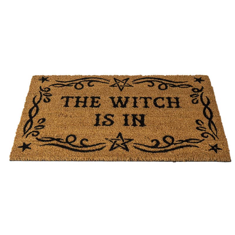 The Witch Is in Welcome Doormat Halloween Decor