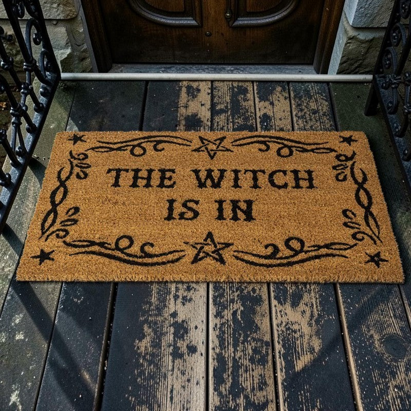 The Witch Is In Decorative Halloween Welcome Door Mat