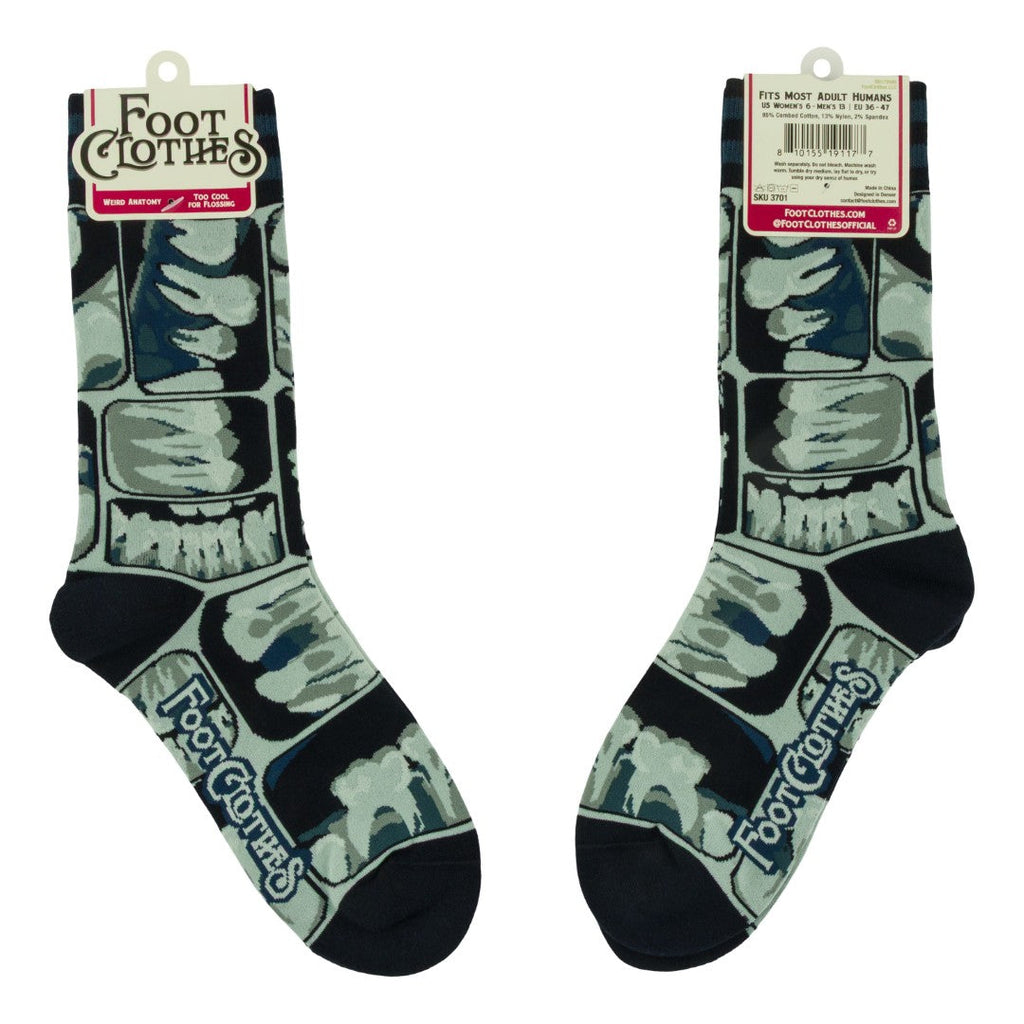 PREORDER Too Cool for Flossing Teeth X-Ray Crew Socks
