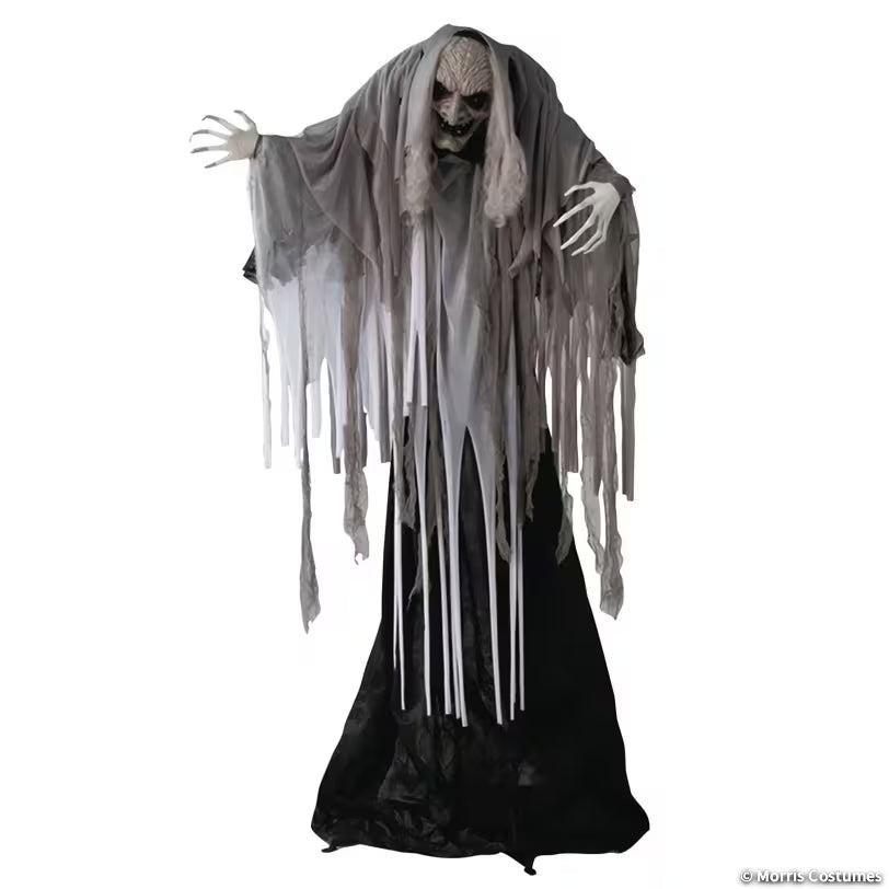 5 Ft. 5" Animated Standing Wrinkled Reaper with Hair Halloween Decoration