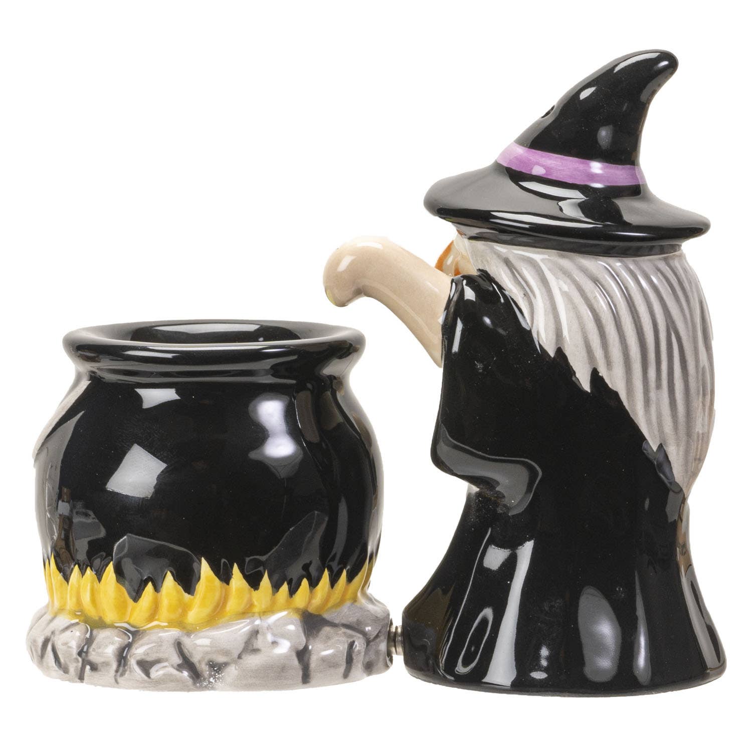 Witch and Cauldron Ceramic Salt & Pepper Shaker Set