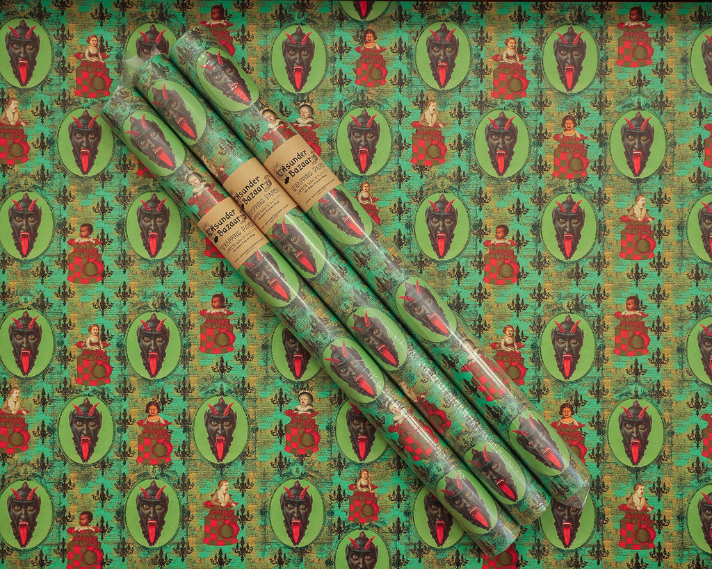 Krampus Children Collage Wrapping Paper Set 3 Sheet Roll (Not Yet Available)