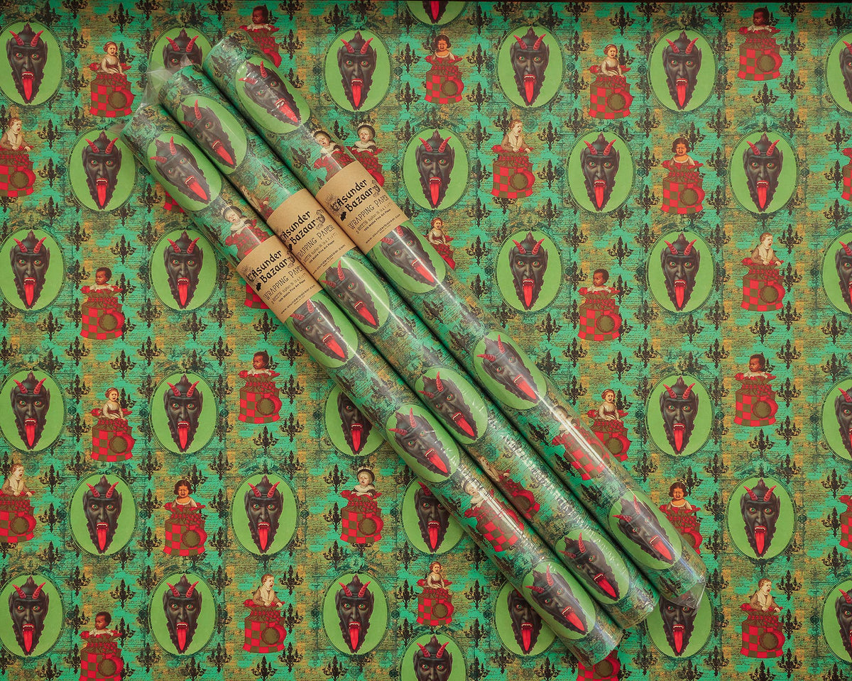 Krampus Children Collage Wrapping Paper Set 3 Sheet Roll (Not Yet Available)