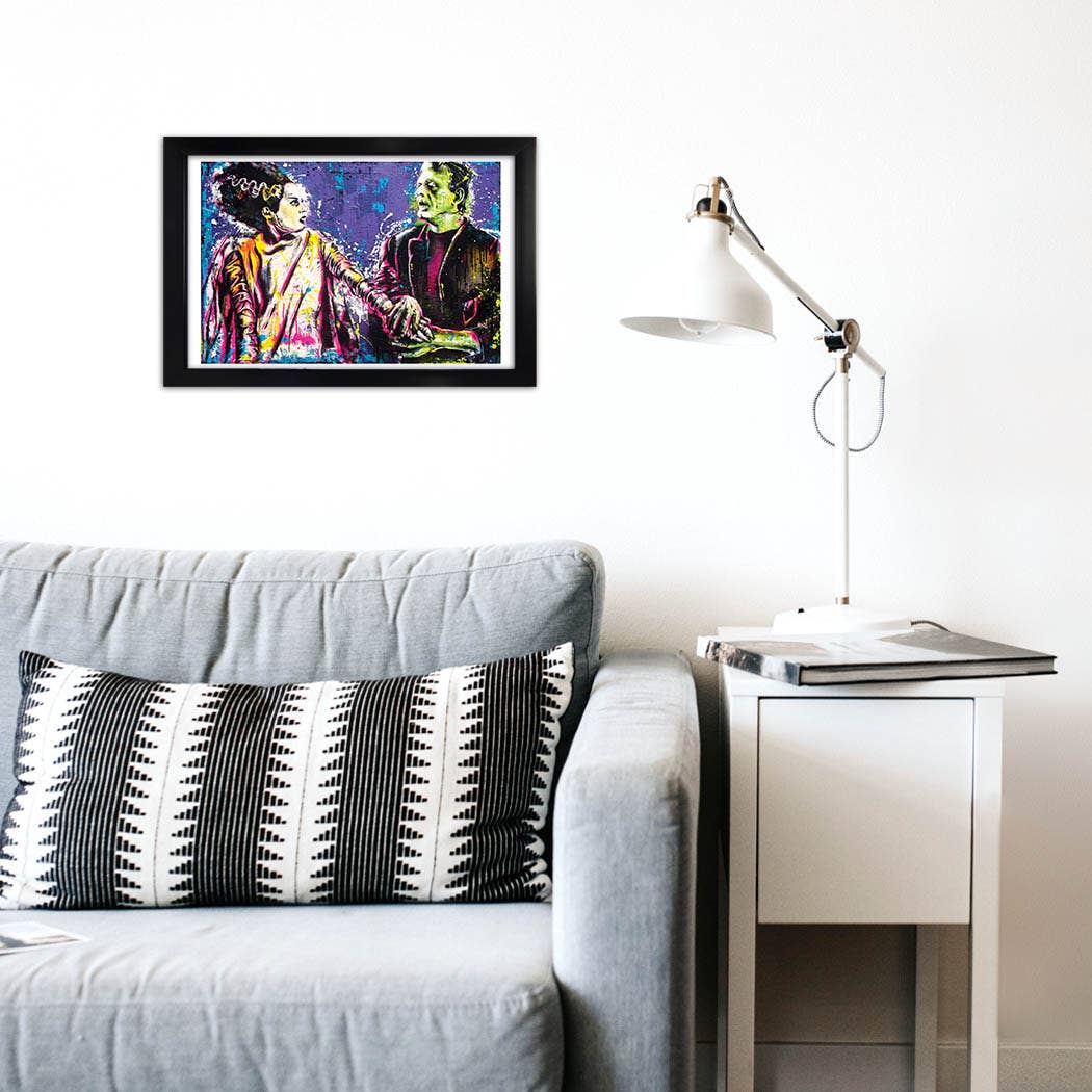 Frankenstein and His Bride Art Print 18 x 12"