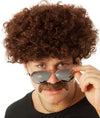 70's Fro Wig and Mustache/Brown