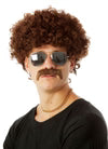 70's Fro Wig and Mustache/Brown