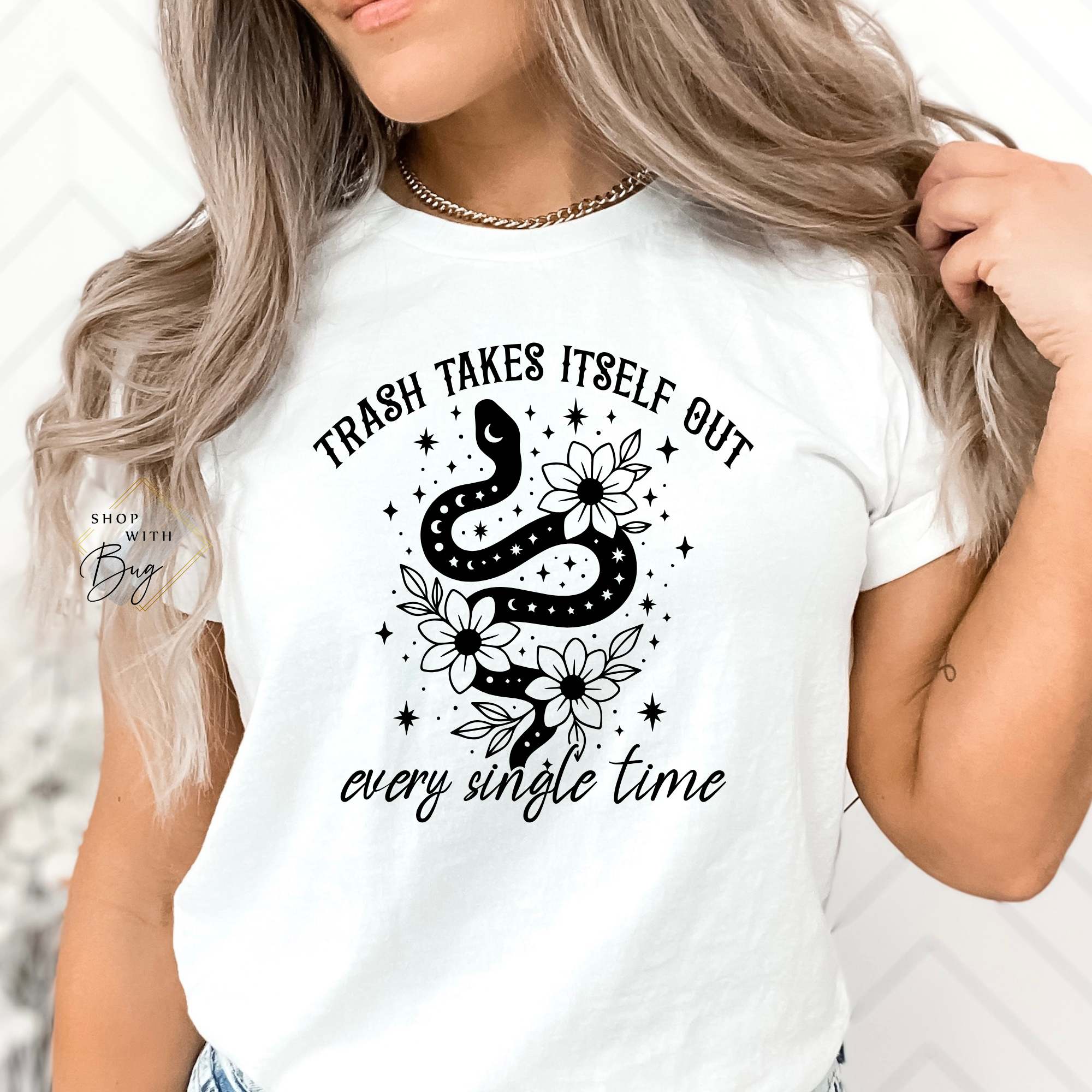 Trash takes itself out Adult Shirt
