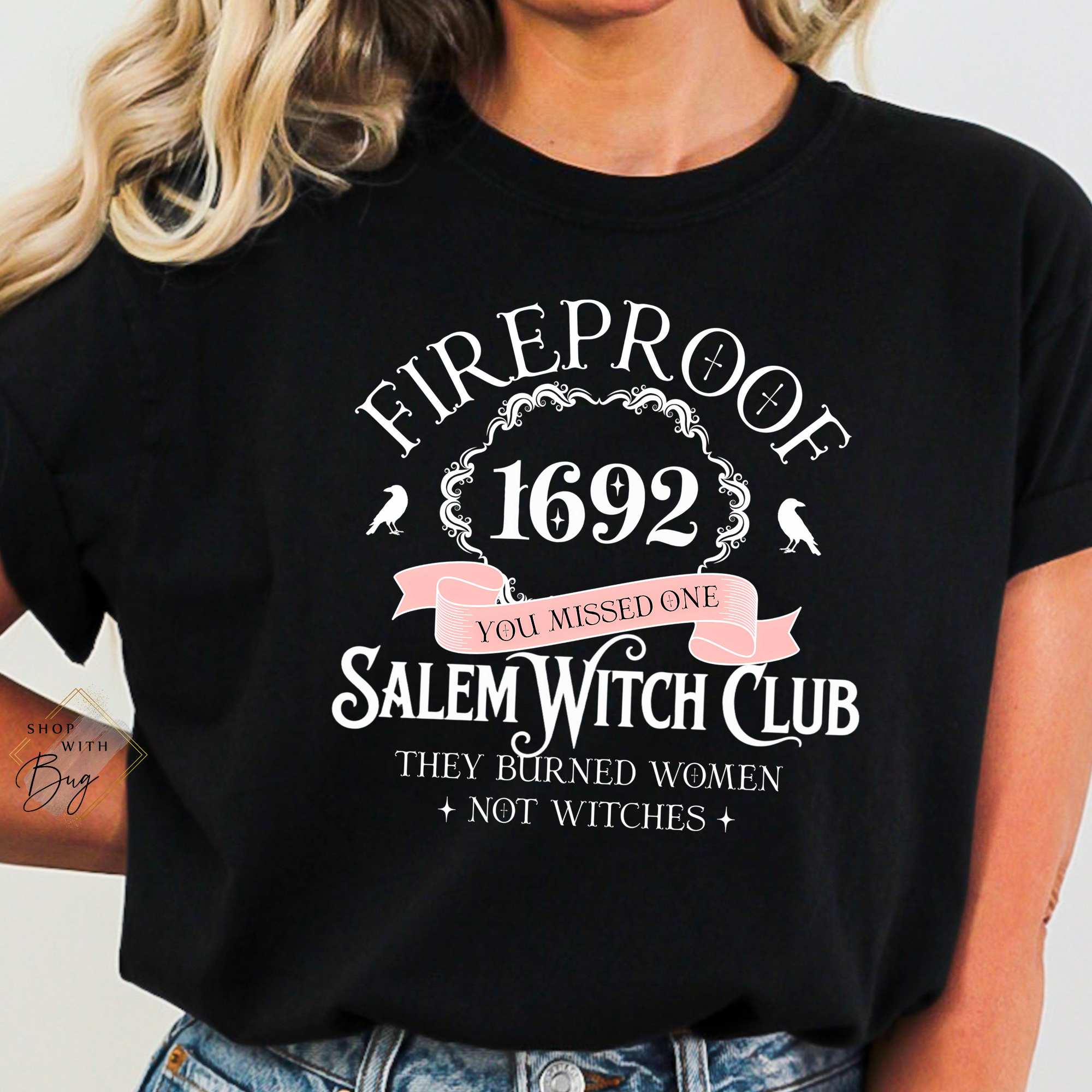Fire Proof Salem Witch Club Adult Shirt