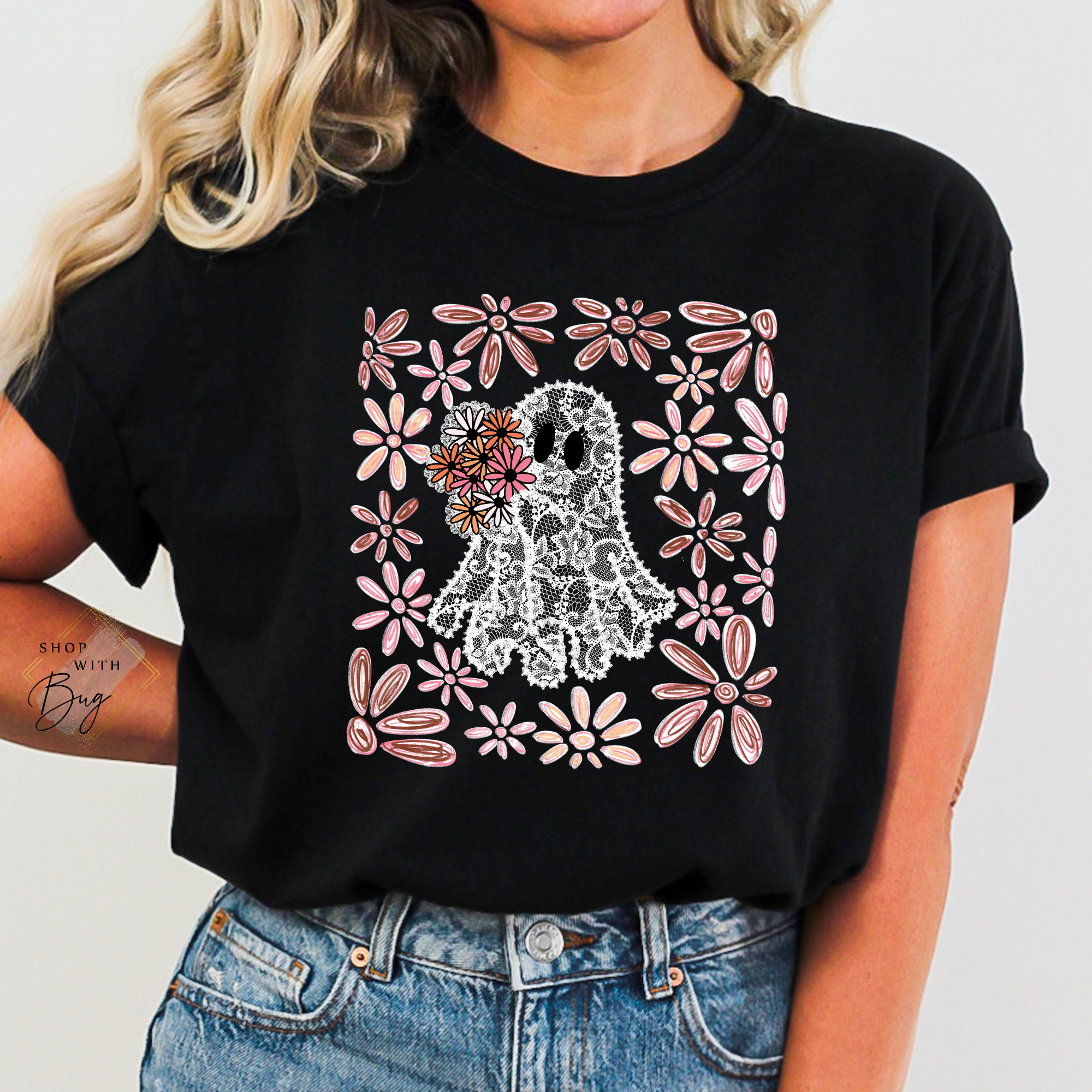 Floral Ghost Adult Shirt