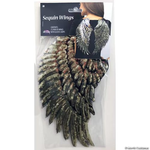 Adult Gold Metallic Fabric Foam Wings Costume Accessory