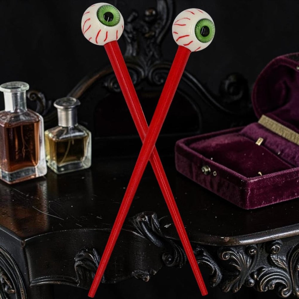 Eyeball Green Hair Sticks