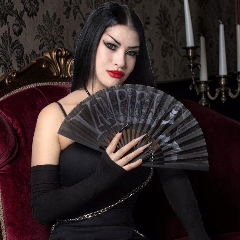 Vampira Coffin Fabric Fan