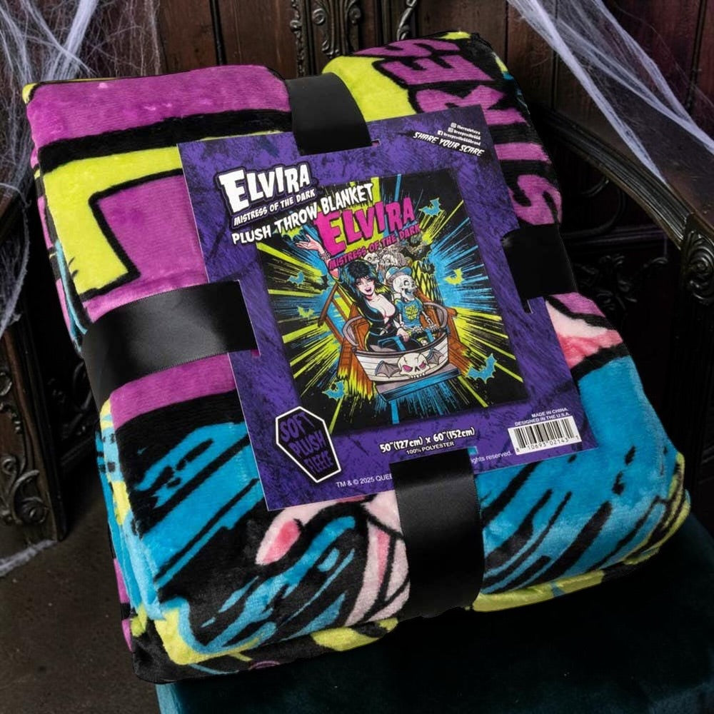 Elvira Ghostcoaster Throw Blanket