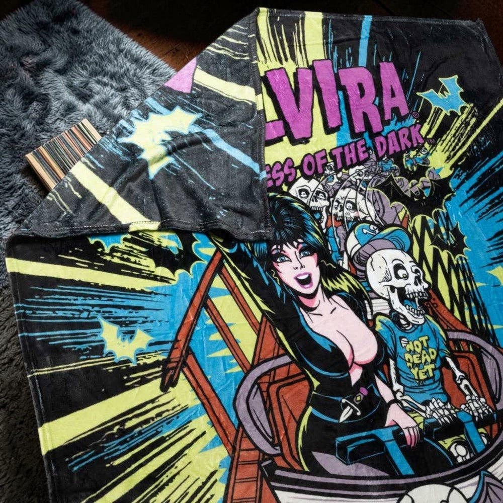 Elvira Ghostcoaster Throw Blanket