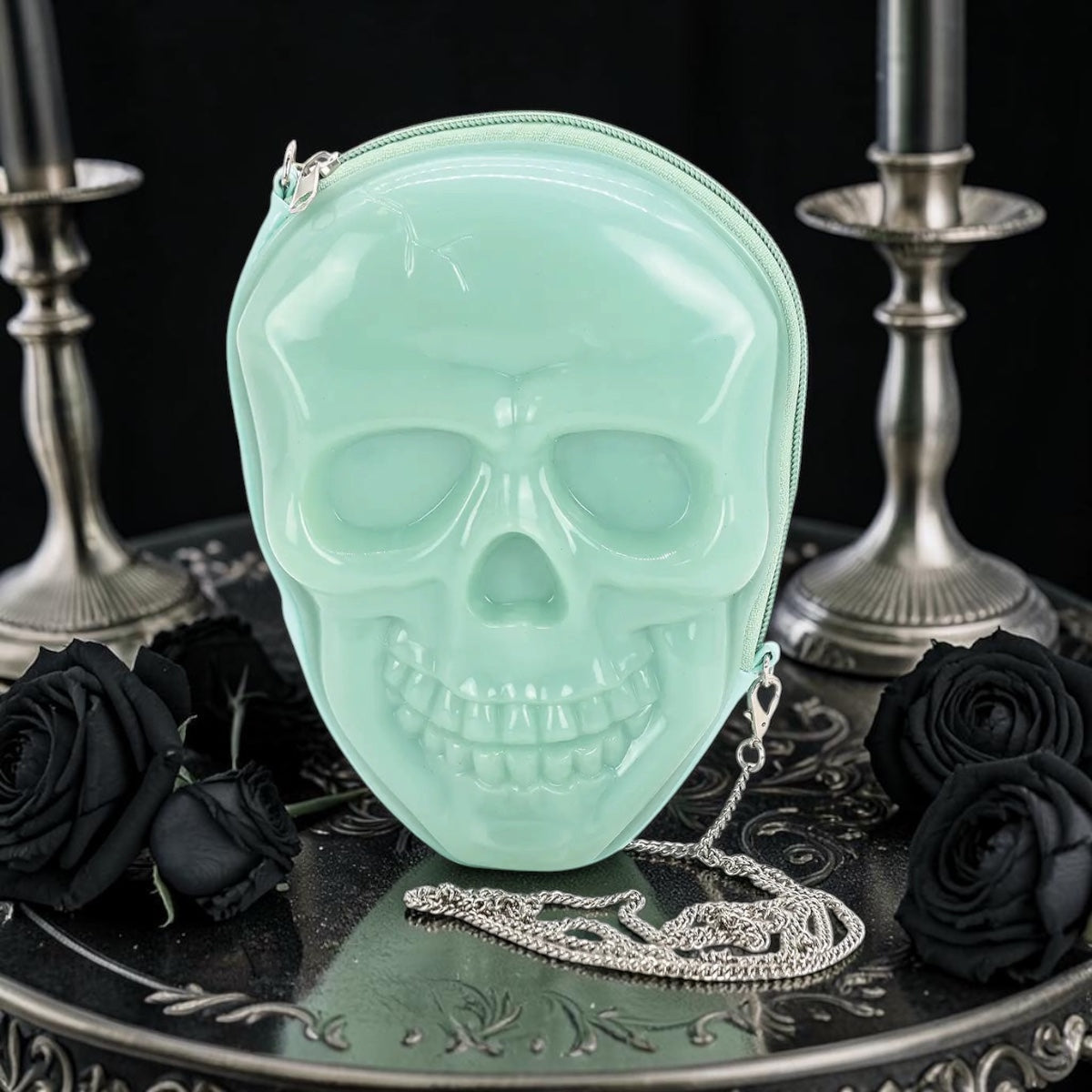 Glow in the Dark Skull Head Crossbody Bag - Halloween Purse