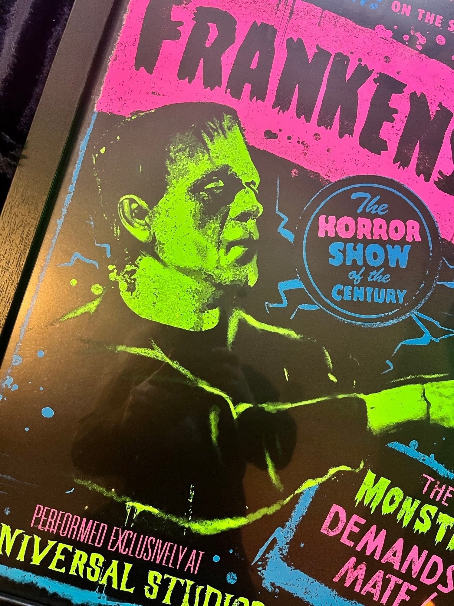 Universal Horror Frank and Bride Framed Poster