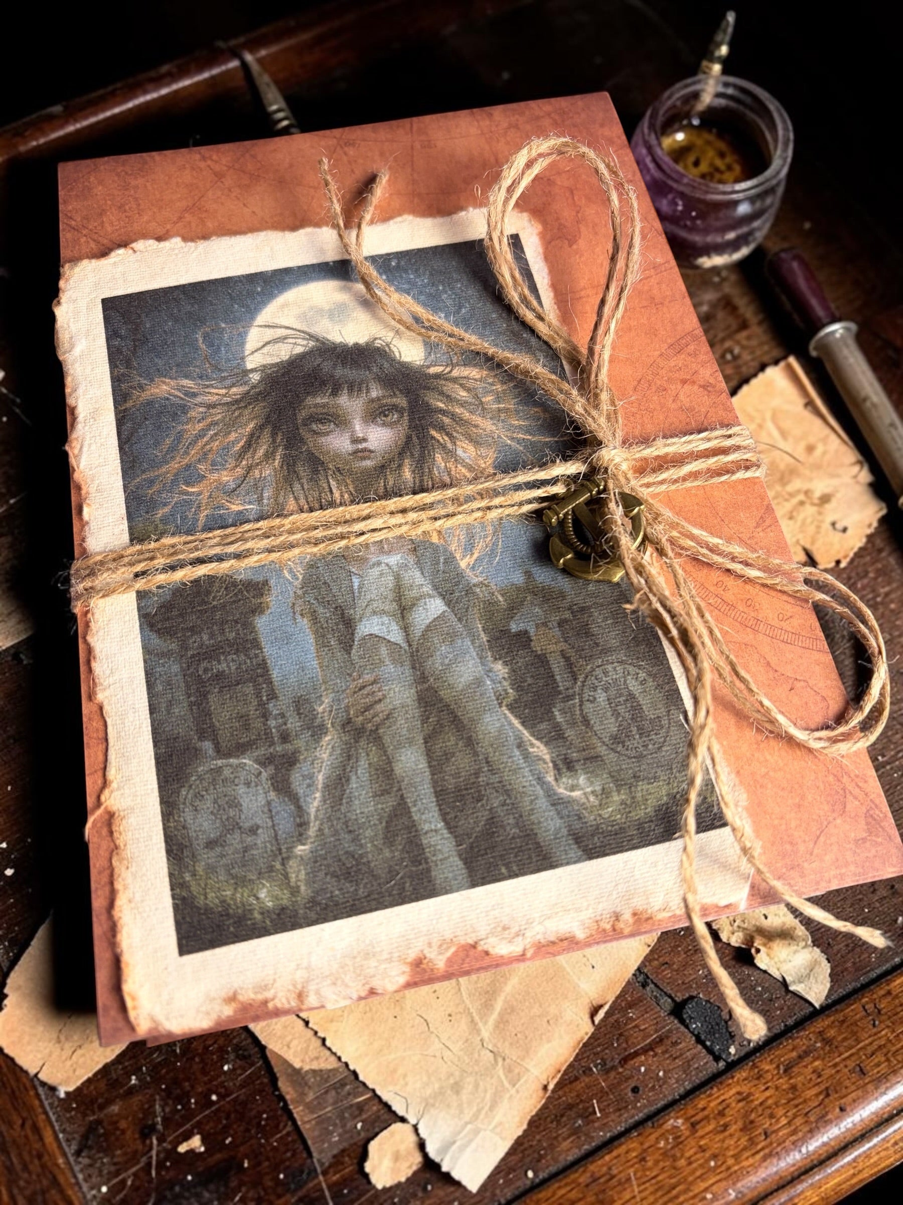 Gothic Girl in Graveyard Greeting Card Set