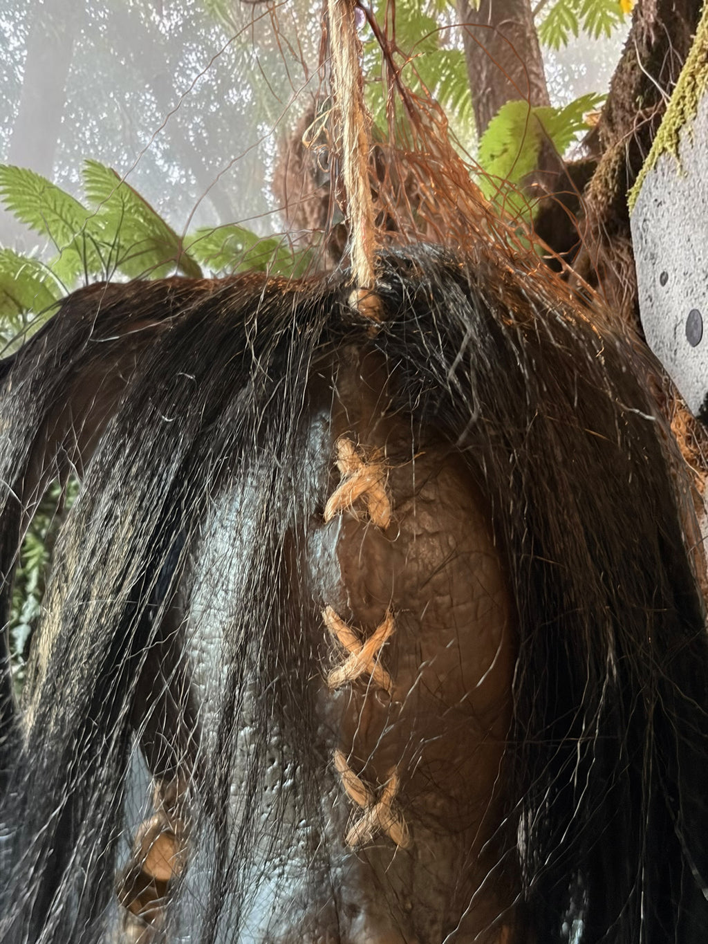 Latex Shrunken Head with Black/Brown Feathers