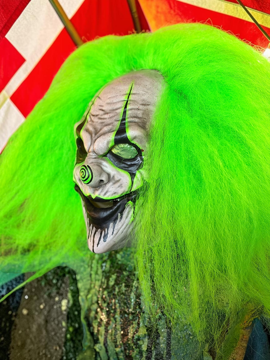 Custom Latex Clown Mask- Green Hair