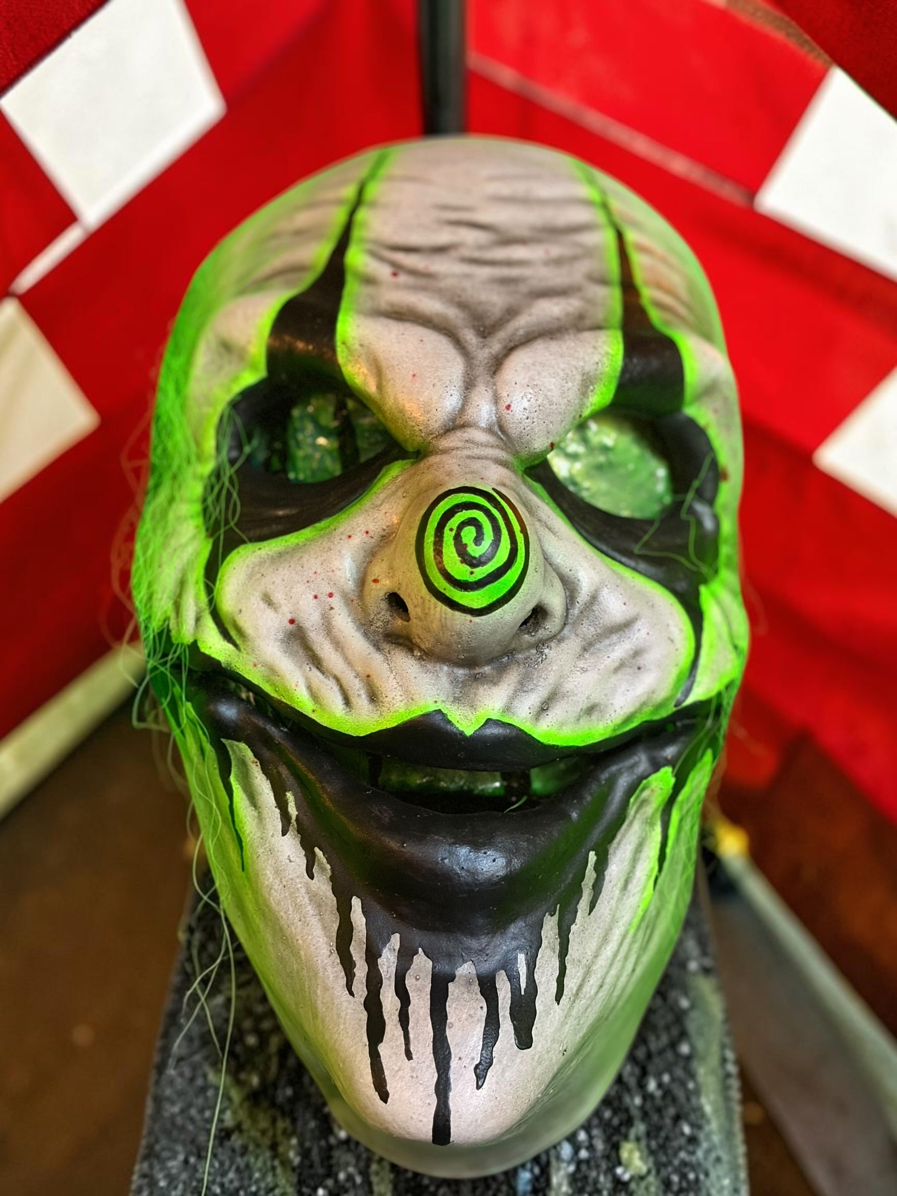 Custom Latex Clown Mask- Green Hair