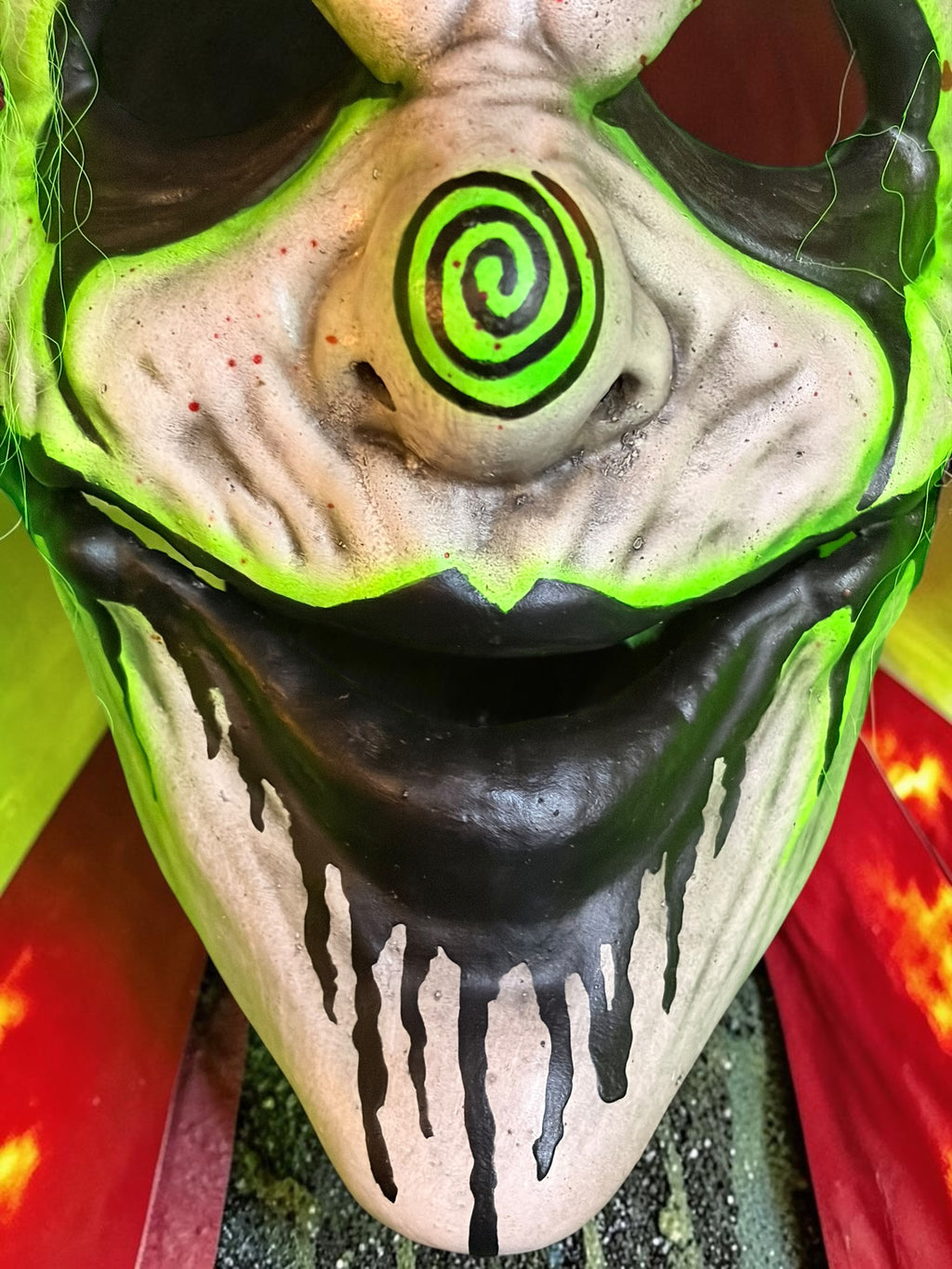 Custom Latex Clown Mask- Green Hair