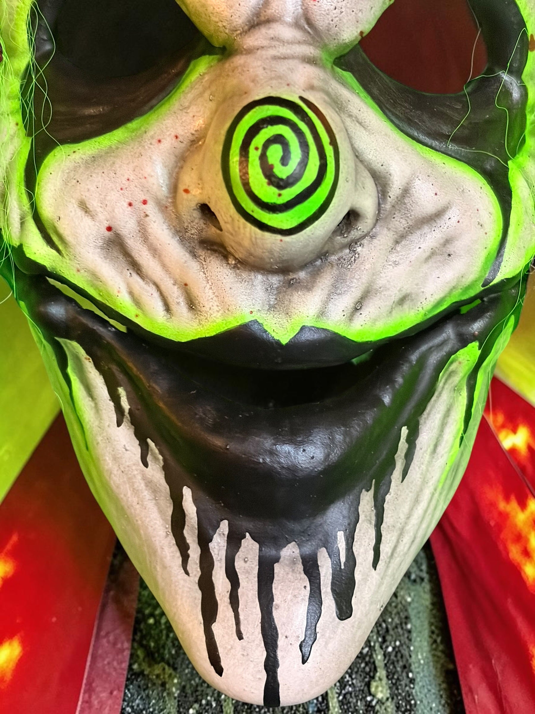 Custom Latex Clown Mask- Green Hair
