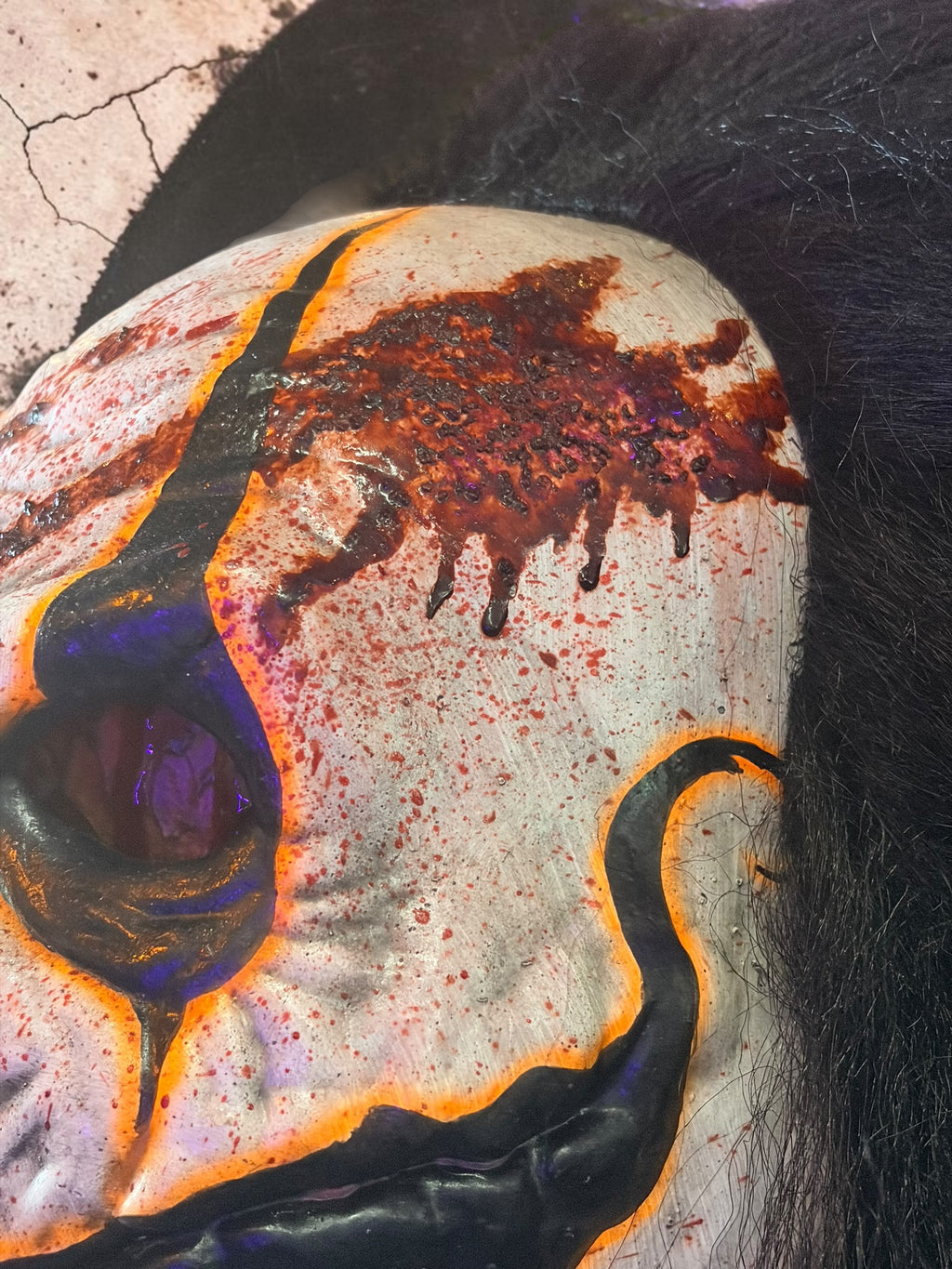 Custom Latex Clown Mask- Black Hair